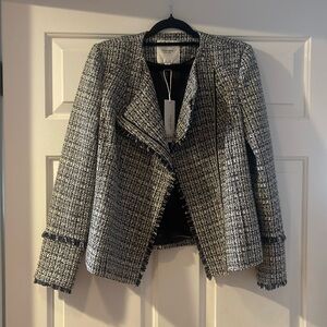 NWT Ever New Gemma Boucle Biker jacket color light blue size 4